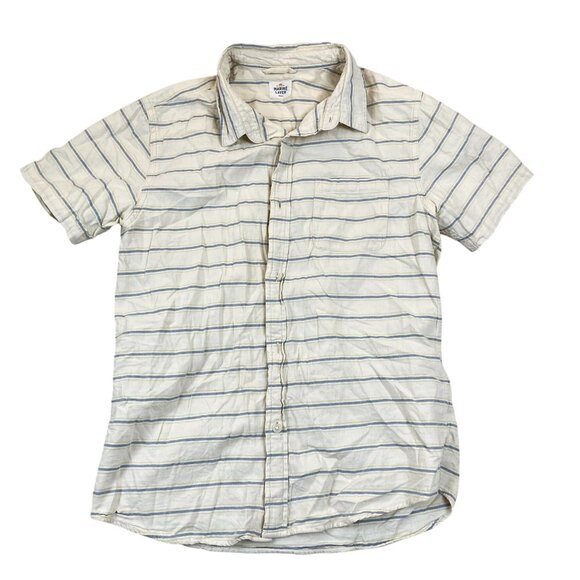 Marine Layer Mens Shirt Small Short Sleeve Striped Button-Up Yellow Blue Casual - Picture 1 of 11
